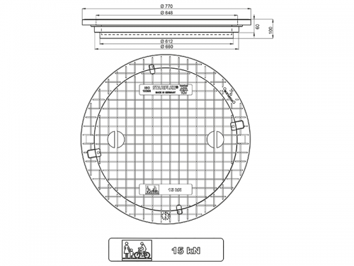 Stabiflex Schachtabdeckung Kunststoff NewEdition 15 kN Zeichnung/Masse